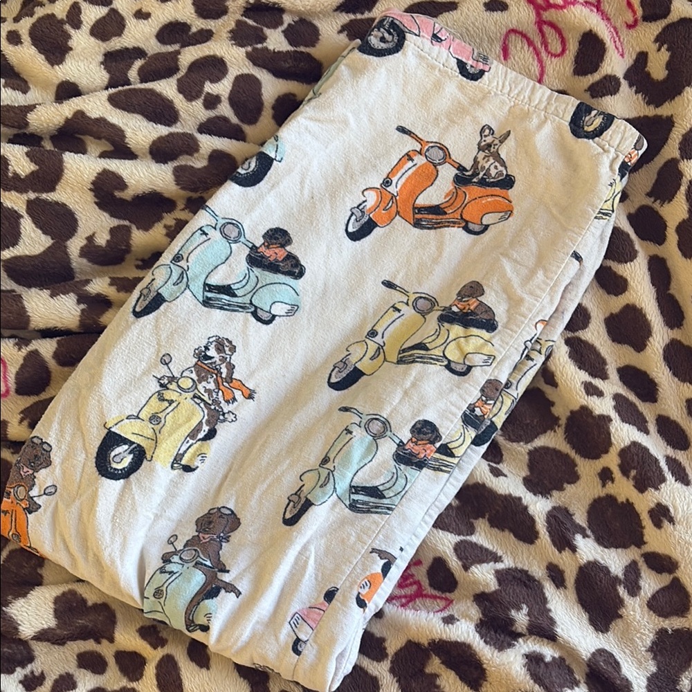 Orange and Yellow Pajama Bottoms with Playful Cartoon Print